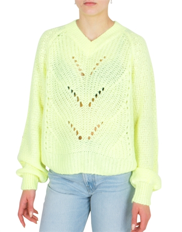 Grunt Girls Sweater Hedvig Knit Neon Yellow